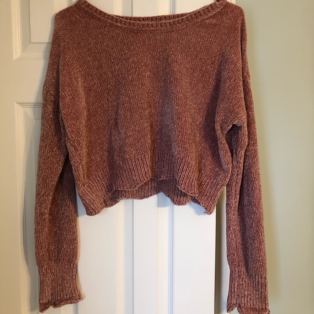Aqua blush cropped sweater, size M